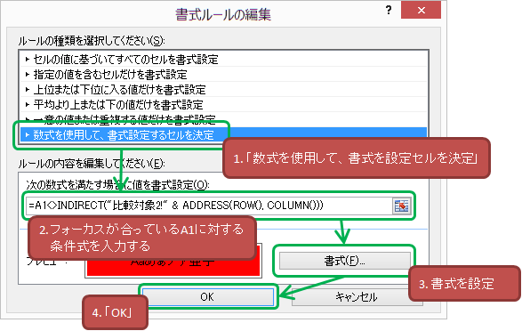 =A1<>INDIRECT("rΏ2!" & ADDRESS(ROW(), COLUMN()))