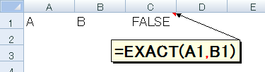 =EXACT(A1,B1)