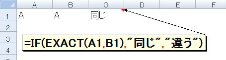 =IF(=EXACT(A1,B1),"","Ⴄ"